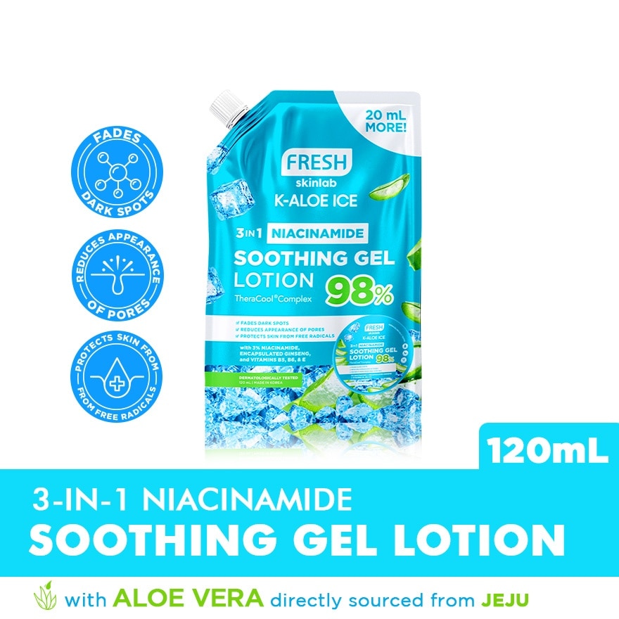 FRESH K Aloe Ice 3 in 1 Niacinamide Soothing Gel Lotion 120ml