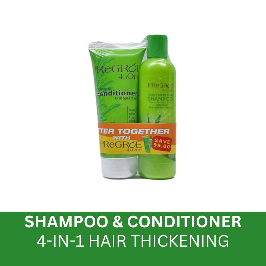 PREGROE Shampoo 250ml And Conditioner 200ml Save P99