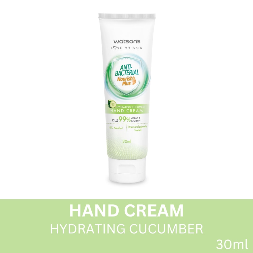 Antibacterial Hydrating Cucumber Hand Cream 30ml