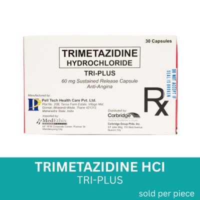 TRI PLUS Trimetazidine Hydrochloride 60mg Sustained-Release 1 Capsule (sold per piece) [PRESCRIPTION REQUIRED]