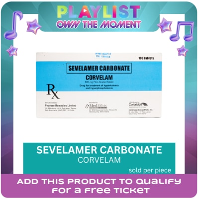 CORVELAM - Sevelamer Carbonate 800mg 1 Film-Coated Tablet (sold per piece) [PRESCRIPTION REQUIRED]