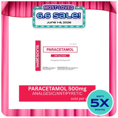 WATSONS GENERICS - WATSONS GENERICS Paracetamol 500 mg 1 Tablet (Sold per Piece)