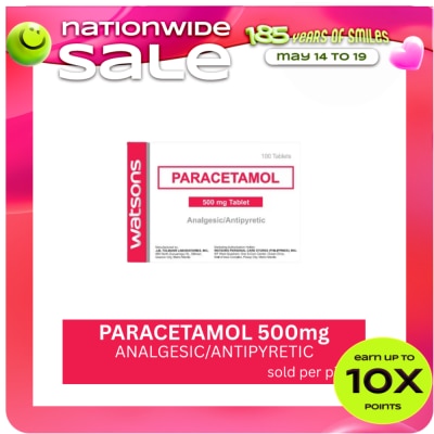 WATSONS GENERICS - WATSONS GENERICS Paracetamol 500 mg 1 Tablet (Sold per Piece)