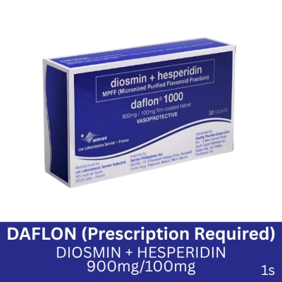 DAFLON DAFLON 1000 Diosmin 900 mg  + Hesperidin 100 mg Sold Per Piece [PRESCRIPTION REQUIRED]