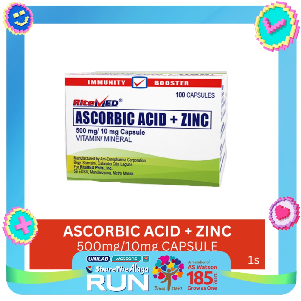 Ascorbic Acid + Zinc 500mg 1 Capsule [SOLD PER PIECE]