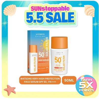 WATSONS - WATSONS Very High Protection Sunscreen Face Serum SPF50+ 50ml