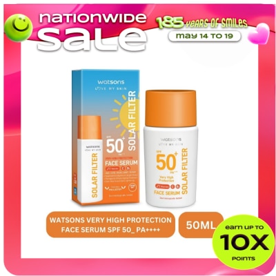 WATSONS - WATSONS Very High Protection Sunscreen Face Serum SPF50+ 50ml