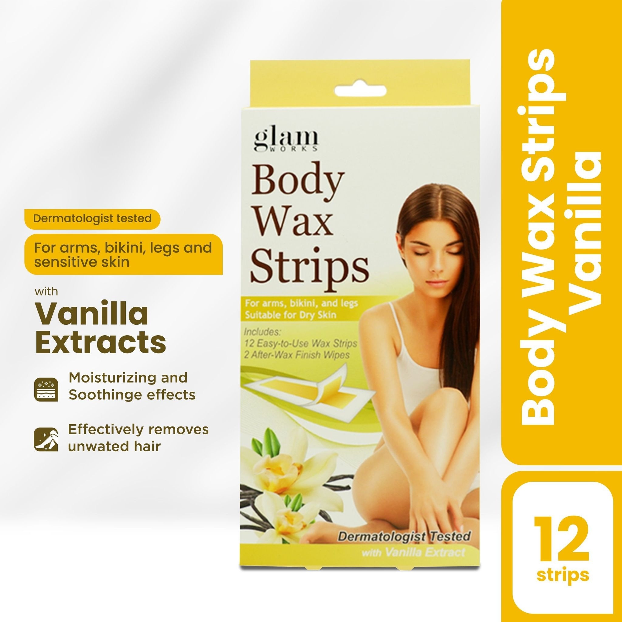 Body Wax Strips Vanilla 12s