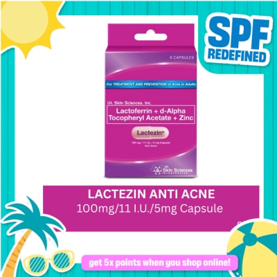 LACTEZIN - Lactoferrin + d-Alpha, Tocopheryl Acetate + Zinc 100mg/ 11 I.U./ 5mg 8 Capsules