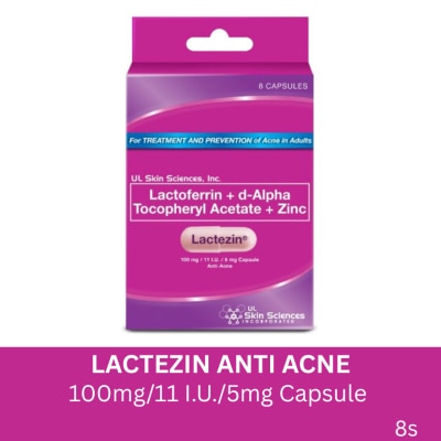 LACTEZIN Lactoferrin + d-Alpha, Tocopheryl Acetate + Zinc 100mg/ 11 I.U./ 5mg 8 Capsules