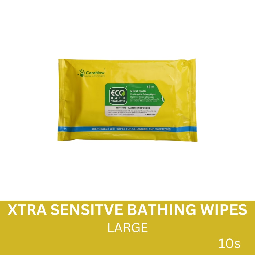 Mild & Gentle Extra Sensitive Bathing Wipes 10 Large Wipes