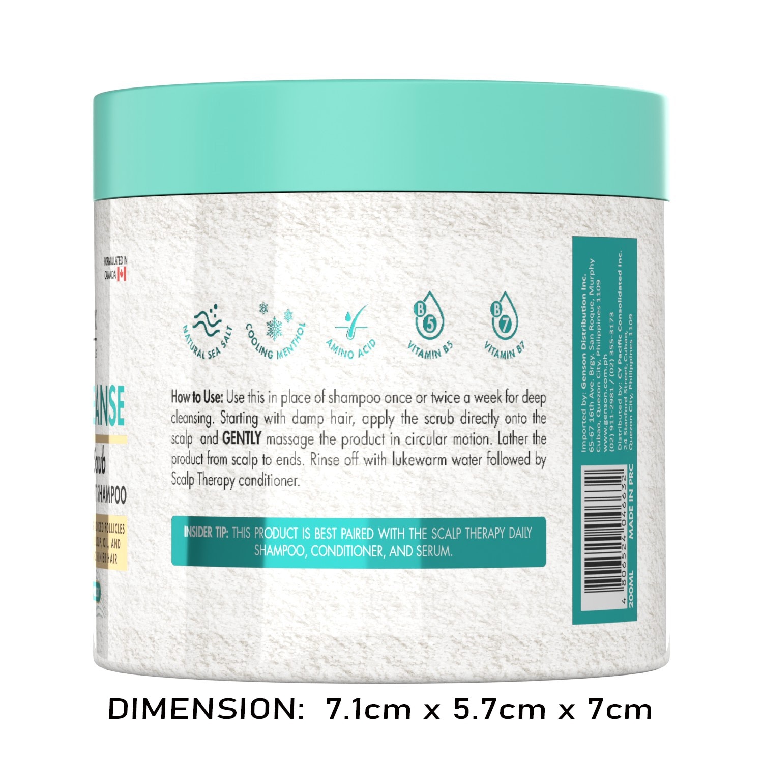 LUXE ORGANIX Scalp Cleanse Hair Detox Scrub Clarifying Treatment Shampoo 220g