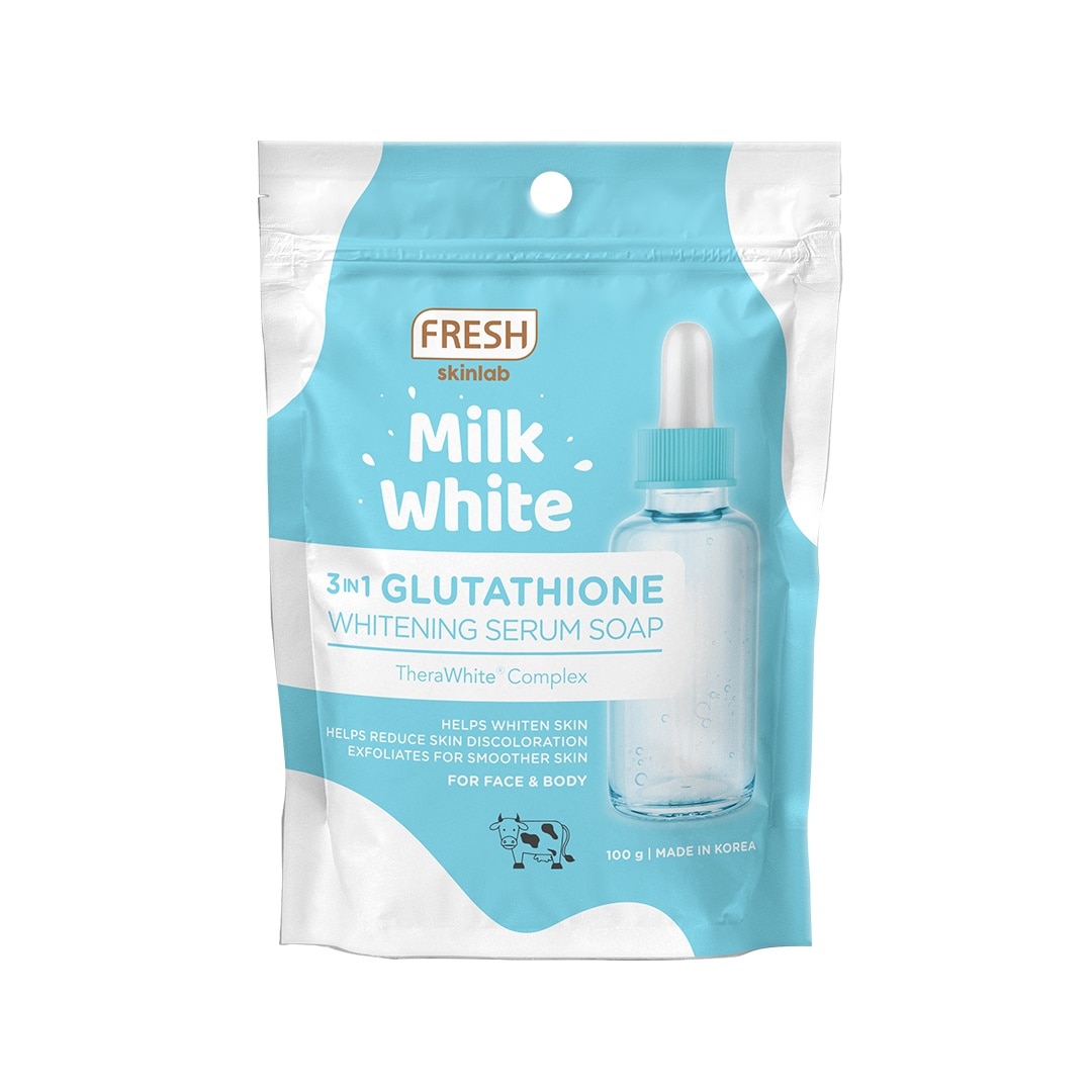 FRESH Skinlab Milk White 3 in 1 Glutathione Whitening Serum Soap 100g