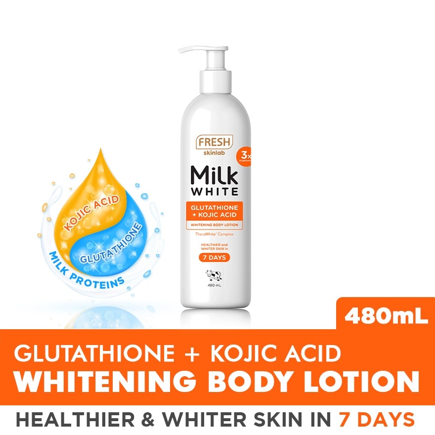 FRESH Skinlab Milk White Glutathione + Kojic Acid Whitening Body Lotion 480ml