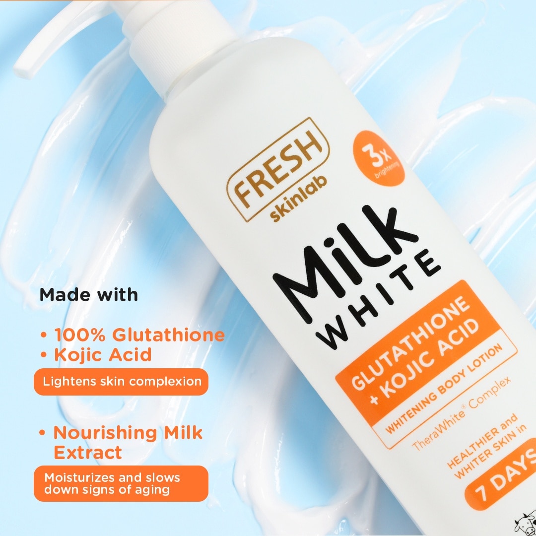 FRESH Skinlab Milk White Glutathione + Kojic Acid Whitening Body Lotion 480ml
