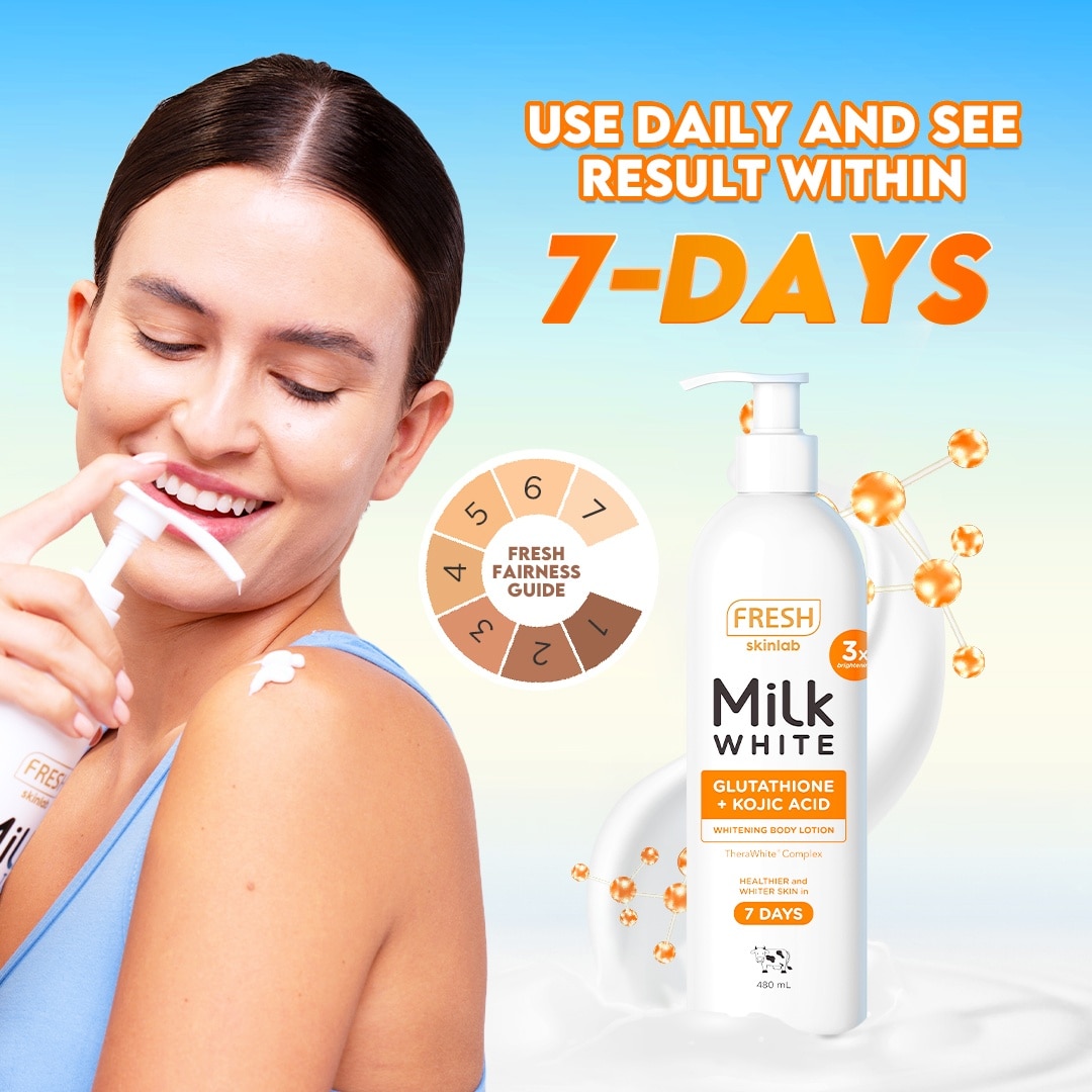 FRESH Skinlab Milk White Glutathione + Kojic Acid Whitening Body Lotion 480ml