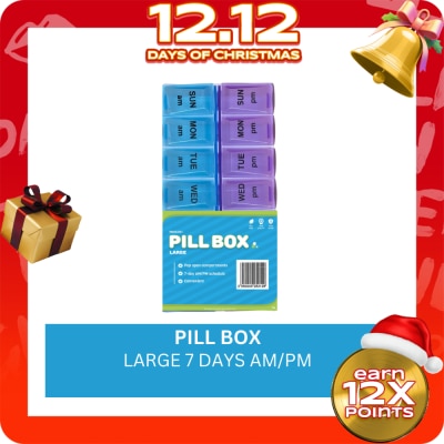 MEDAIDE MEDAIDE Large Pill Compartment 7 Days AM/PM Schedule