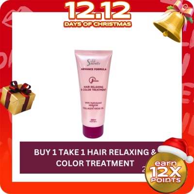 SILK SECRETS SILK SECRETS Hair Relaxing & Color Treatment with Hydrolyzed Keratin + Collagen and Rose Oil 200ml Buy 1 Take 1