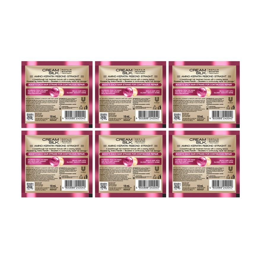 Creamsilk Treatment Keratin Rebond Straight 18ml 6x