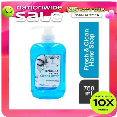 BODY TREATS - Fresh and Clean hand Soap Clean Cotton Scented 750ml