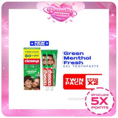 CLOSE UP - CLOSEUP Gel Toothpaste Antibacterial Zinc Green Menthol 173g Twin Pack