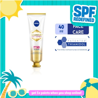 NIVEA - NIVEA Face Care LUMINOUS 630 SPOTCLEAR Sun Protect SPF 50 PA+++ for prevention of sun damage including sun induced dark spots 40ml