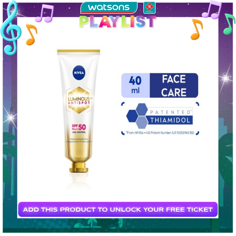 NIVEA Face Care LUMINOUS 630 SPOTCLEAR Sun Protect SPF 50 PA+++ for prevention of sun damage including sun induced dark spots 40ml