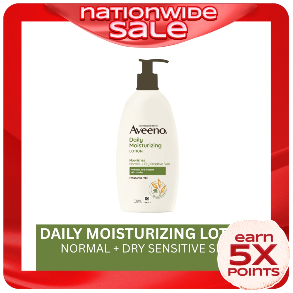 Aveeno Daily Moisturizing Body Lotion 532ml - Moisturizing Lotion for Normal to Dry/Sensitive Skin