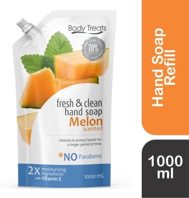 BODY TREATS Fresh & Clean Hand Soap Melon Scented Refill 1000ml