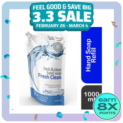 BODY TREATS Fresh & Clean Hand Soap Fresh Clean Scented Refill 1000ml