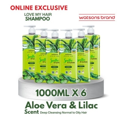 WATSONS WATSONS love my hair soothe & hydrated kertin booster aloe vera & lilac shampoo 6s 1L