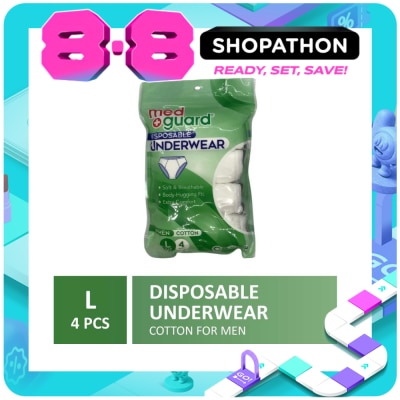 MED GUARD - Disposable Underwear Cotton for Men Large 4s image
