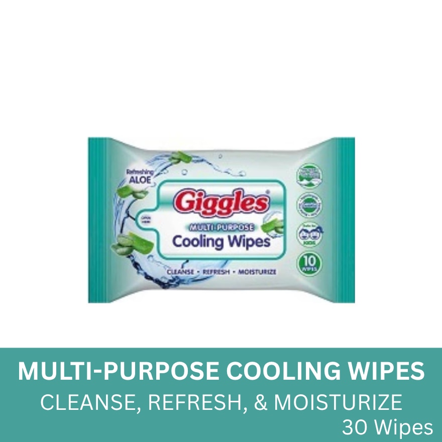 GIGGLES Multi-purpose Cooling Wipes Refreshing Aloe 30W