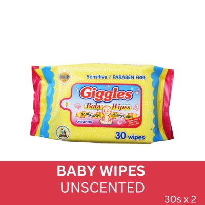 GIGGLES Baby Wipes Unscented 30s