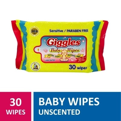 GIGGLES Baby Wipes Unscented 30s