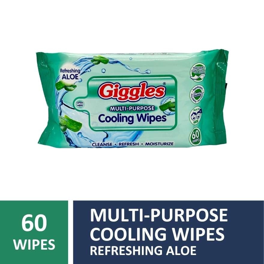 GIGGLES Multi-purpose Cooling Wipes Refreshing Aloe 60W