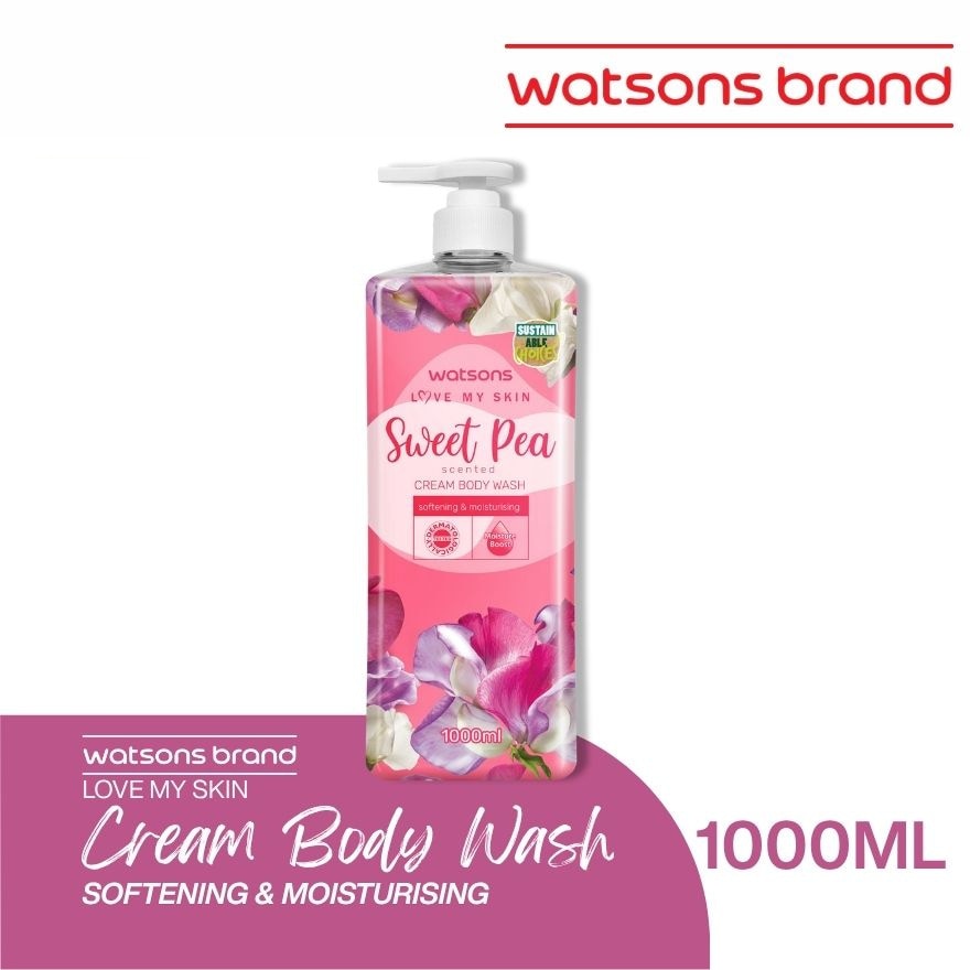 WATSONS LOVE MY SKIN Sweet Pea Scented Cream Body Wash 1000ml