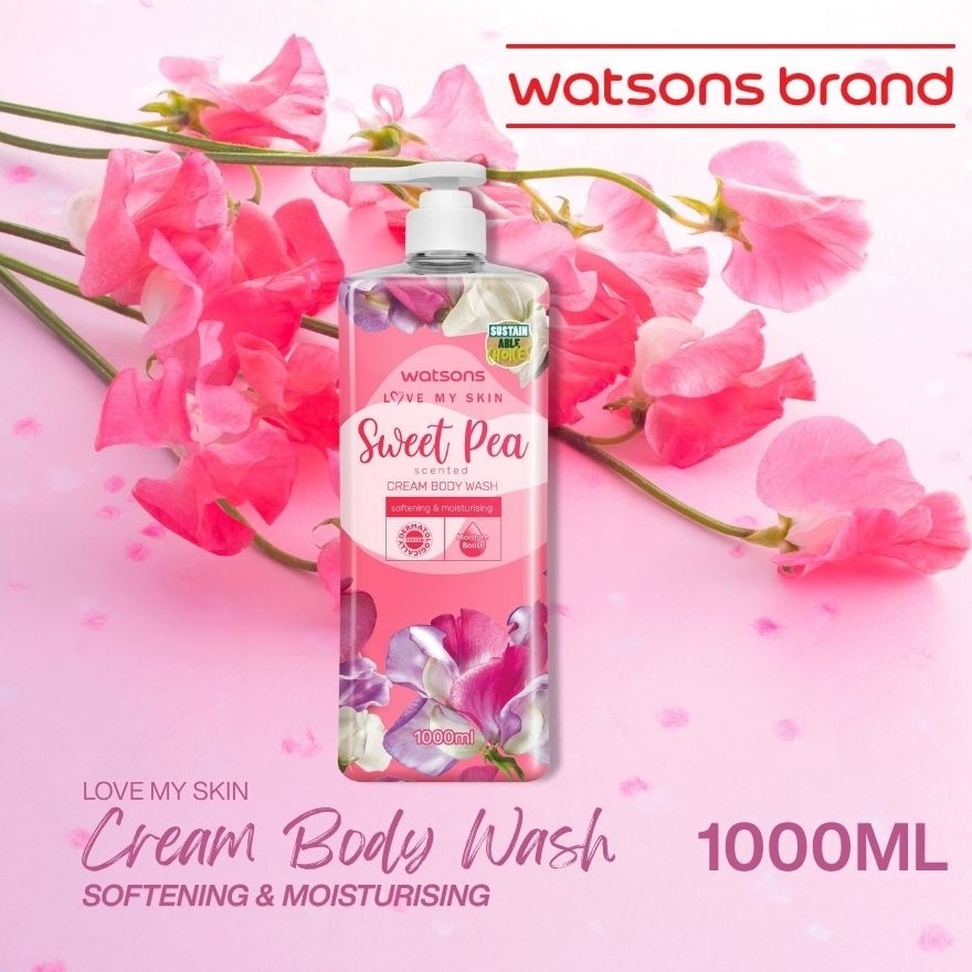 WATSONS LOVE MY SKIN Sweet Pea Scented Cream Body Wash 1000ml
