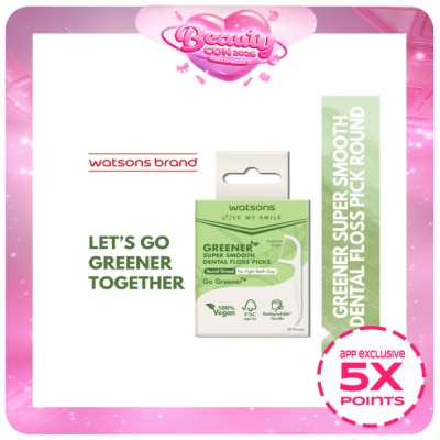 WATSONS - WATSONS Love My Smile Greener Super Smooth Dental Floss Picks Round Thread For Tight Teeth Gap 50s