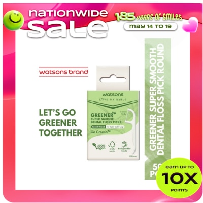 WATSONS - WATSONS Love My Smile Greener Super Smooth Dental Floss Picks Round Thread For Tight Teeth Gap 50s