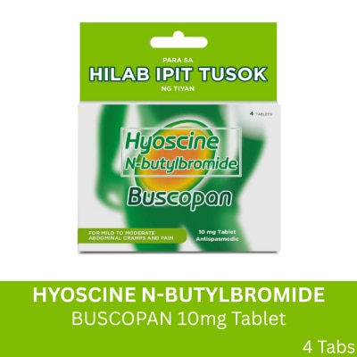 BUSCOPAN Hyoscine + N-butylbromide 10mg 4 Tablets
