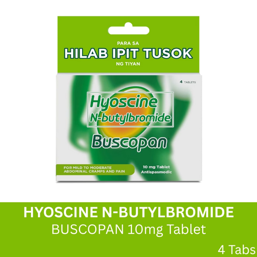 Hyoscine + N-butylbromide 10mg 4 Tablets