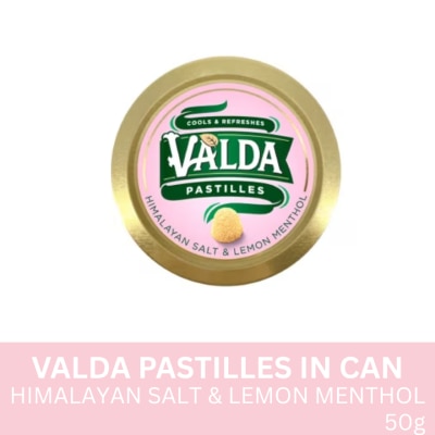 VALDA Pastilles Himalayan Salt & Lemon Menthol 50g Tin Can