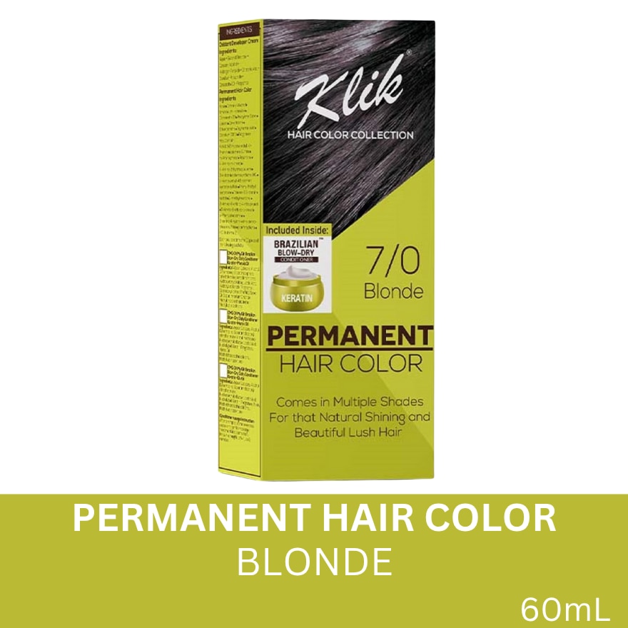 Permanent Hair Color Cream 60ml - 7.00 Blonde