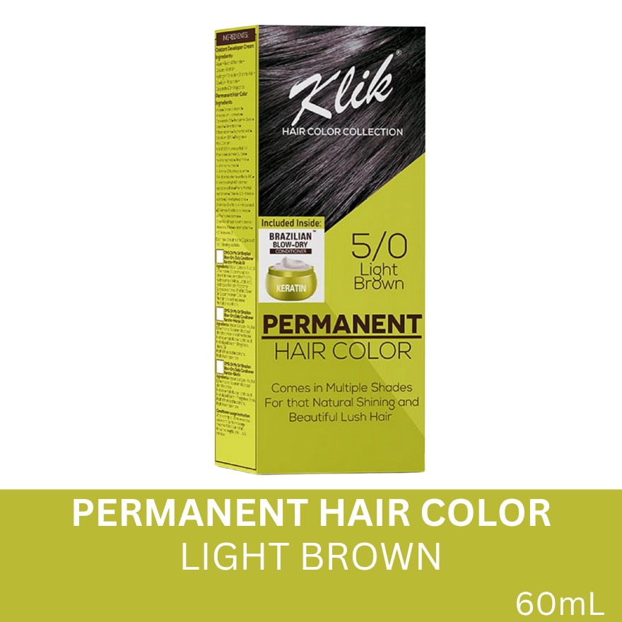Permanent Hair Color Cream 60ml - 5.00 Light Brown