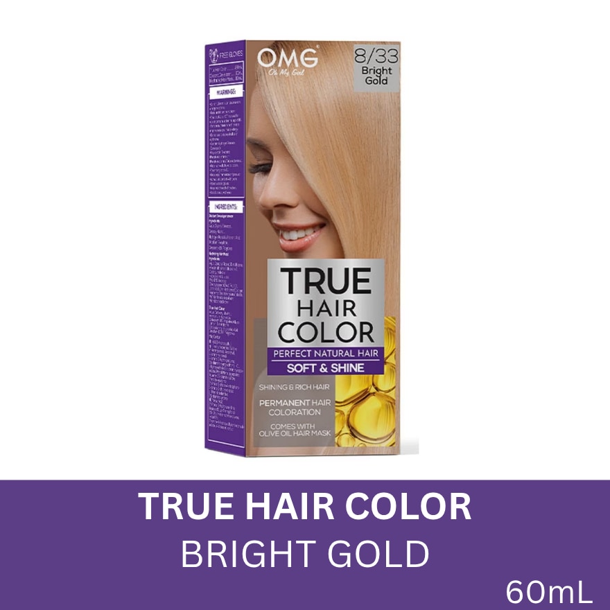 True Hair Color 60ml - 8.33 Bright Gold