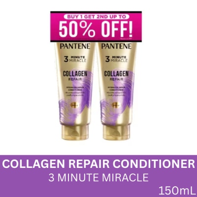 PANTENE Conditioner 3 Minute Miracle Collagen Repair 150ml Buy 1 Get the 2nd at 50% Off