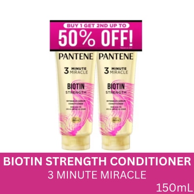 PANTENE Conditioner 3 Minute Miracle Biotin Strength 150ml Buy 1 Get the 2nd at 50% Off