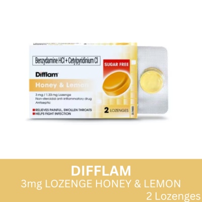 DIFFLAM Honey & Lemon Lozenge 2s