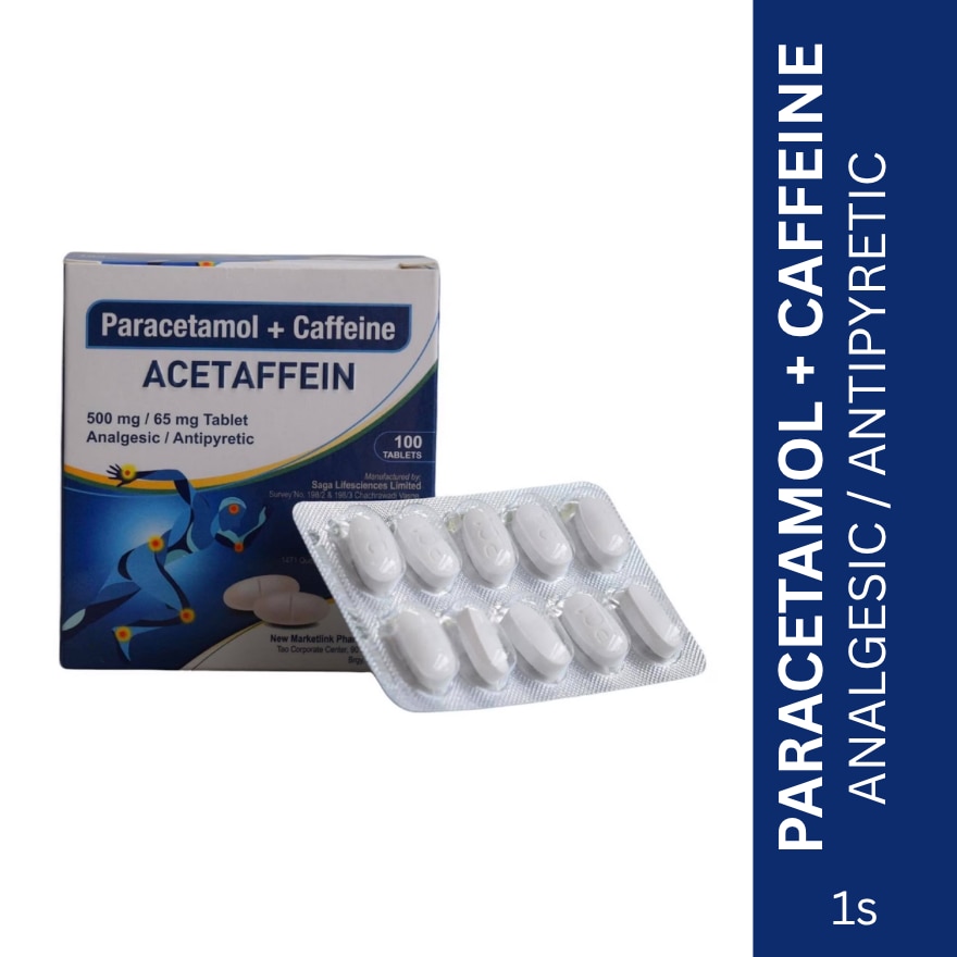 Paracetamol + Caffeine 500mg/65mg 1s (sold per piece)